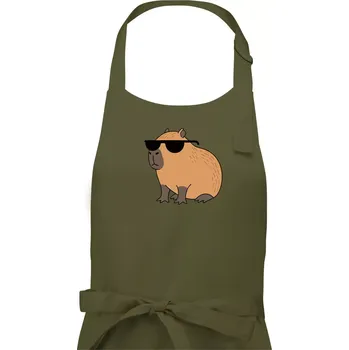 Kuchyňská zástěra Hustá kapybara - Dámská zástěra na vaření - Univerzální velikost ( Khaki )
