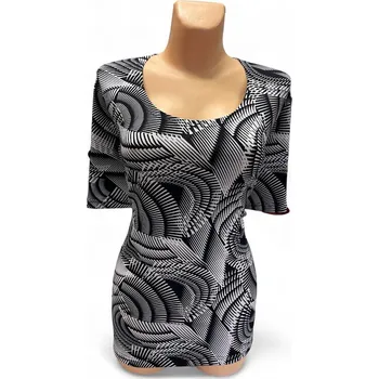 Dámské šaty Černá halenka -společenská tunika EBA, Barva Černá, Velikost XXXL 54, Materiál 98% Polyester 2% Lycra