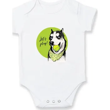 Kojenecký body Husky - lets play - Body kojenecké s krátkým rukávem - Krátký r. 3-6 měs ( Bílá )