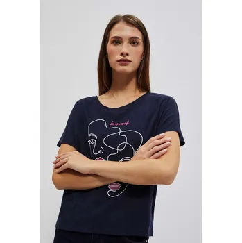 Dámská halenka Bavlněná halenka s potiskem Moodo černá | modrá | bílá 2179850