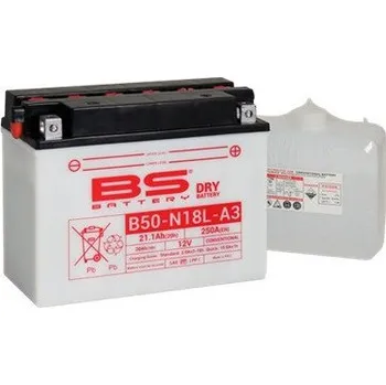 Motobaterie Konvenční motocyklová baterie BS-BATTERY B50-N18L-A3 Včetně balení kyseliny
