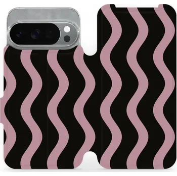 Pouzdro na mobilní telefon Flipové pouzdro Mobiwear - Google Pixel 10 Pro - VA54S Fialové vlnky (Knížkové flip pouzdro, obal, kryt na mobil Google Pixel 10 Pro - VA54S Fialové vlnky, materiál Umělá kůže + TPU - ochrana 360°, stojánek, silikonová vanička, magnetické zavírání)