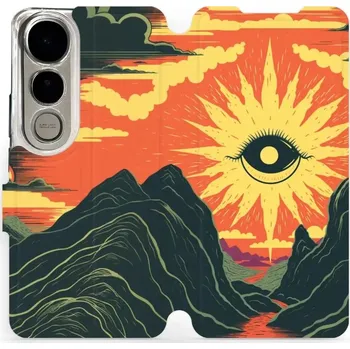 Pouzdro na mobilní telefon Flipové pouzdro Mobiwear - Vivo V50 Lite - VP55S Sluneční oko (Knížkové flip pouzdro, obal, kryt na mobil Vivo V50 Lite - VP55S Sluneční oko, materiál Umělá kůže + TPU - ochrana 360°, stojánek, silikonová vanička, magnetické zavírání)