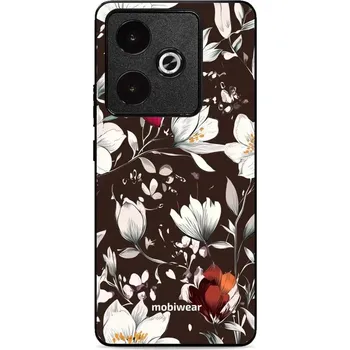 Pouzdro na mobilní telefon Lesklý kryt Mobiwear Glossy - Realme GT 7T - GP72G Květy na hnědé (Prémiové lesklé pouzdro, obal, kryt Mobiwear Glossy na mobil Realme GT 7T - GP72G Květy na hnědé, materiál Plast + TPU silikon - krytí po všech stranách, neošoupatelný potisk, tenké)