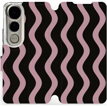 Pouzdro na mobilní telefon Flipové pouzdro Mobiwear - Vivo V50 Lite - VA54S Fialové vlnky (Knížkové flip pouzdro, obal, kryt na mobil Vivo V50 Lite - VA54S Fialové vlnky, materiál Umělá kůže + TPU - ochrana 360°, stojánek, silikonová vanička, magnetické zavírání)