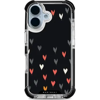 Pouzdro na mobilní telefon Odolný obal Mobiwear MagSafe Elite Bumper - Apple iPhone 17 - DP79D Srdíčka (Odolný kryt, pouzdro, obal Mobiwear Elite Bumper na mobil Apple iPhone 17 - DP79D Srdíčka, materiál Plast + TPU silikon + kov - zesílená ochrana telefonu, podpora MagSafe, krytí)