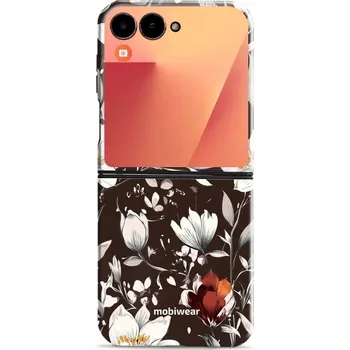 Pouzdro na mobilní telefon Odolný obal Mobiwear Elite Pro - Samsung Galaxy Z Flip 7 - EP72E Květy na hnědé (Odolné pouzdro, obal kryt Mobiwear Elite Pro - maximální ochrana mobilu Samsung Galaxy Z Flip 7, zesílené hrany, přesné výřezy, pohodlné držení, odolná grafika, kvalitní)