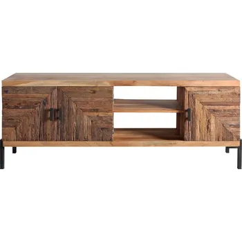 Televizní stolek Dřevěný tv stolek BREAD - přírodní akácie/staré dřevo VÝPRODEJ