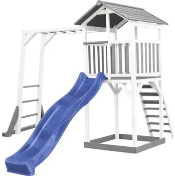 Dětské zboží Herní věž axi Beach 270,4 x 349 cm dřevo šedé, včetně horolezecké stěny