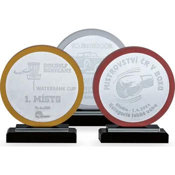 Skleněná luxusní plaketa s laserovým gravírováním, 150x175 mm