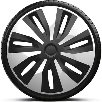 Poklice na kolo Poklice 15" pro dodávky na vypouklé disky sada stříbrné černé