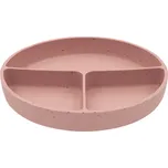 KIKKABOO Talíř dělený s přísavkou Platinum Silicone Blush