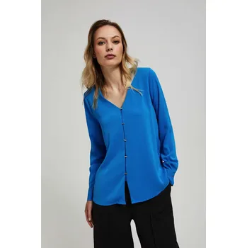 Dámská košile Košile s výstřihem do V a jemnými knoflíky Marisse modrá | bílá | světle modrá 2503036