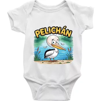 Kojenecký body Pelichán - Body kojenecké s krátkým rukávem - Krátký r. 12-18 měs ( Bílá )