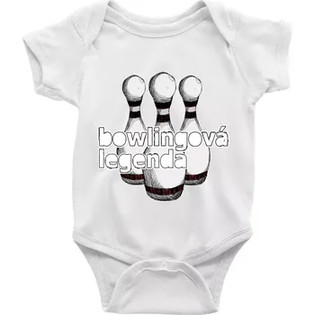 Kojenecký body Bowlingová legenda - Body kojenecké s krátkým rukávem - Krátký r. 3-6 měs ( Bílá )