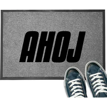 ŠEDÁ VSTUPNÍ ROHOŽKA | 40X60 ODOLNÁ MONOCHROMATICKÁ POTISK AHOJ MIX VZORŮ