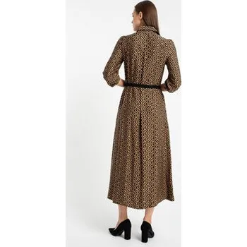 Dámské šaty CLICK Každodenní šaty 60-6152 Zlatá Regular Fit 36