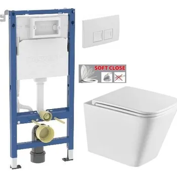 WC sada GEBERIT DuofixBasic s bílým tlačítkem DELTA50 + WC INVENA FLORINA WITH SOFT, včetně soft/close sedátka 458.103.00.2 50BI FL1