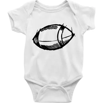 Kojenecký body Americký fotbal míč skica - Body kojenecké s krátkým rukávem - Krátký r. 3-6 měs ( Bílá )