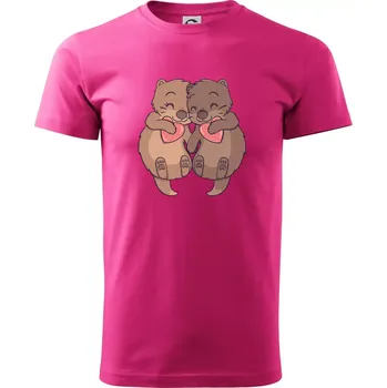 Zamilované vydry - Klasické pánské triko vyšší gramáže - XS ( Purpurová )