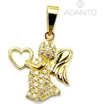 Zlatý přívěsek anděl se zirkony