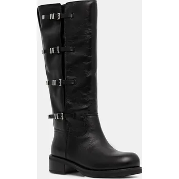 Dámské kozačky Kožené kozačky MICHAEL Michael Kors Darrington dámské, černá barva, na platformě, 40F5DTFB6L.001 99X, EUR 36