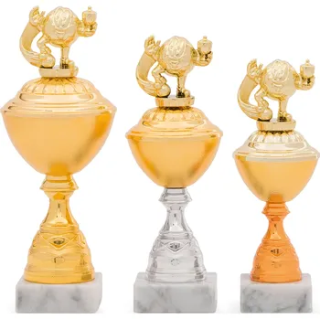 Pohár EDICE FOTBAL, výška 26 cm, zlatý/bronzový