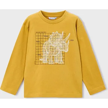 Chlapecké tričko Chlapecké triko dlouhý rukáv Mayoral Dinosaur svítící 4088-36 okrové