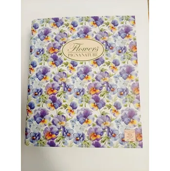 4kroužkový pořadač Pigna Nature Flowers, A5, kroužek průměr 30 mm, mix motivů, Motiv Macešky