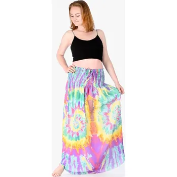 Dámská sukně Dlouhá sukně / šaty Batik růžovo-žluté