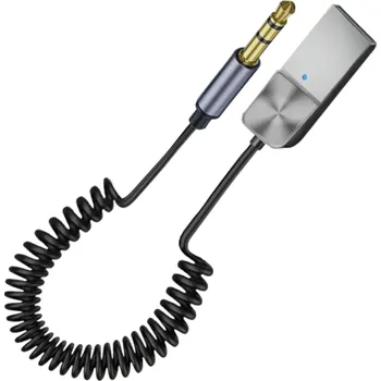 Bezdrátový Bluetooth 5.5 audio přijímač USB na 3,5mm AUX jack adaptér do auta Handsfree sada s mikrofonem Stereo BT vysílač