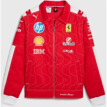 Moto bunda Týmová bunda Scuderia Ferrari SE Monza 2025 s logy sponzorů červená L