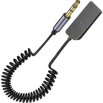 Bezdrátový Bluetooth 5.5 audio přijímač USB na 3,5mm AUX jack adaptér do auta Handsfree sada s mikrofonem Hudební stereo BT vysílač