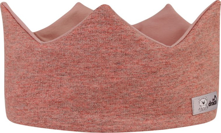 Dětská bavlněná čelenka korunka - vzor 002 - lososová melír 46 - 48