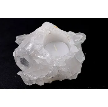 Svícen Magieprirody.cz Křišťál svícen 0.630 kg - svícen na svíčku přírodní #K1554