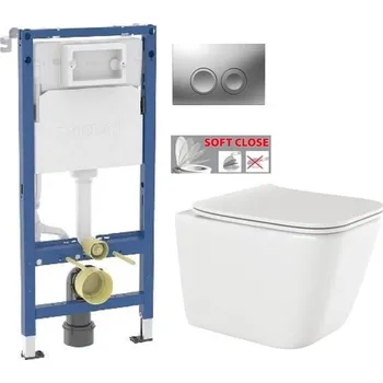 WC sada GEBERIT DuofixBasic s matným tlačítkem DELTA21 + WC INVENA PAROS + SEDÁTKO 458.103.00.2 21MA RO1