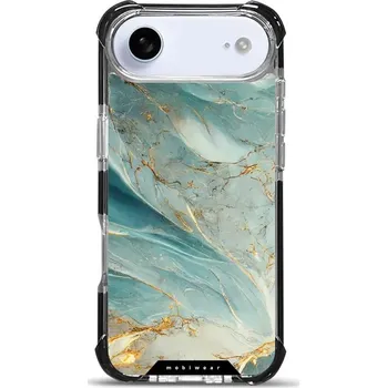 Pouzdro na mobilní telefon Odolný obal Mobiwear MagSafe Elite Bumper - Apple iPhone Air - D016D Zelenkavý a zlatavý mramor (Odolný kryt, pouzdro, obal Mobiwear Elite Bumper na mobil Apple iPhone Air - D016D Zelenkavý a zlatavý mramor, materiál Plast + TPU silikon + kov - zesílená)