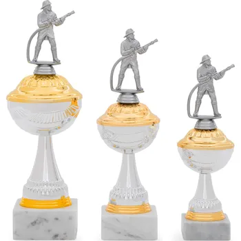 Pohár EDICE HASIČI, výška 29 cm, stříbrný/zlatý