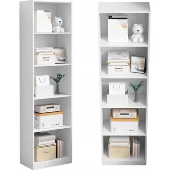 Knihovna BIAŁY REGAŁ STOJĄCY NA KSIĄŻKI POLICE VYSOKÝ MODERNÍ SLOUPEK SKŘÍŇ 182 cm