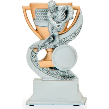 Trofej se symbolem hokeje, výška 12 cm, stříbrná/zlatá