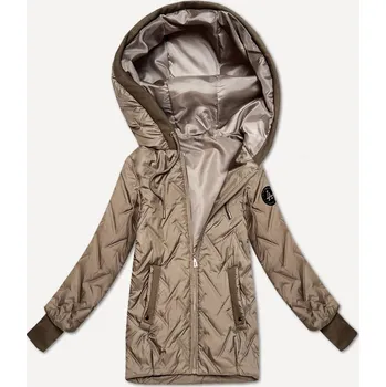 Béžová dámská bunda s úpletovými vsadkami S'West (B8561-12) odstíny béžové L (40)