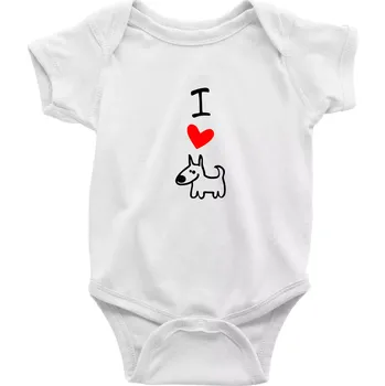 I love dogs - Body kojenecké s krátkým rukávem - Krátký r. 3-6 měs ( Bílá )