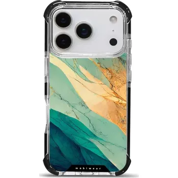 Pouzdro na mobilní telefon Odolný obal Mobiwear MagSafe Elite Bumper - Apple iPhone 17 Pro - D018D Zlatavý a zelenkavý mramor (Odolný kryt, pouzdro, obal Mobiwear Elite Bumper na mobil Apple iPhone 17 Pro - D018D Zlatavý a zelenkavý mramor, materiál Plast + TPU silikon + kov -)