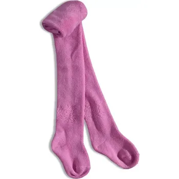Dámské punčochy Dívčí froté punčochy s růží - 92-98 / růžová