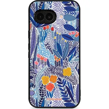 Lesklý kryt Mobiwear Glossy - Google Pixel 9A - G037G - Modrá květena (Prémiové lesklé pouzdro, obal, kryt Mobiwear Glossy na mobil Google Pixel 9A - G037G - Modrá květena, materiál Plast + TPU silikon - krytí po všech stranách, neošoupatelný potisk, tenk
