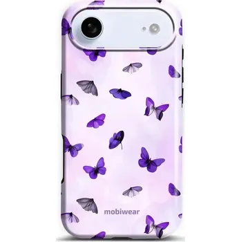 Pouzdro na mobilní telefon Odolný obal Mobiwear Elite Pro - Apple iPhone Air - EP77E Fialoví motýlci (Odolné pouzdro, obal kryt Mobiwear Elite Pro - maximální ochrana mobilu Apple iPhone Air, zesílené hrany, přesné výřezy, pohodlné držení, odolná grafika, kvalitní materiály)