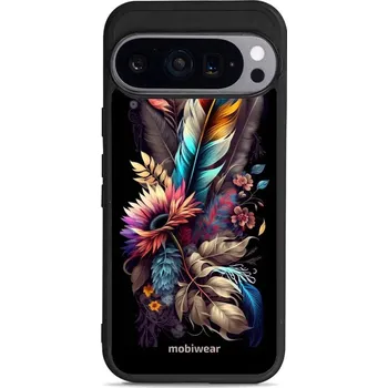 Pouzdro na mobilní telefon Lesklý kryt Mobiwear Glossy - Google Pixel 9 - G011G Kytice s pírkem (Prémiové lesklé pouzdro, obal, kryt Mobiwear Glossy na mobil Google Pixel 9 - G011G Kytice s pírkem, materiál Plast + TPU silikon - krytí po všech stranách, neošoupatelný potisk, tenké)