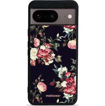 Pouzdro na mobilní telefon Lesklý kryt Mobiwear Glossy - Google Pixel 8 - G040G - Růže na černé (Prémiové lesklé pouzdro, obal, kryt Mobiwear Glossy na mobil Google Pixel 8 - G040G - Růže na černé, materiál Plast + TPU silikon - krytí po všech stranách, neošoupatelný potisk, tenké)