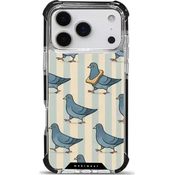 Pouzdro na mobilní telefon Odolný obal Mobiwear MagSafe Elite Bumper - Apple iPhone 17 Pro Max - DP91D Holubi (Odolný kryt, pouzdro, obal Mobiwear Elite Bumper na mobil Apple iPhone 17 Pro Max - DP91D Holubi, materiál Plast + TPU silikon + kov - zesílená ochrana telefonu, podpora)