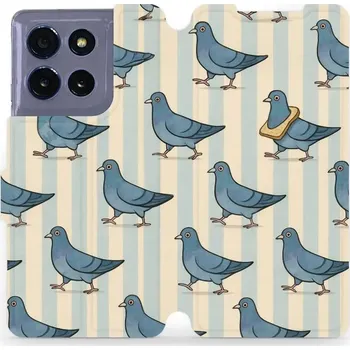 Pouzdro na mobilní telefon Flipové pouzdro Mobiwear - Motorola Moto G86 5G - VP91S Holubi (Knížkové flip pouzdro, obal, kryt na mobil Motorola Moto G86 5G - VP91S Holubi, materiál Umělá kůže + TPU - ochrana 360°, stojánek, silikonová vanička, magnetické zavírání)